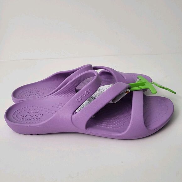 NWT CROCS Kadee II Sandals Womens 8 Orchid Light Purple Comfort Water Shoes - Picture 1 of 4